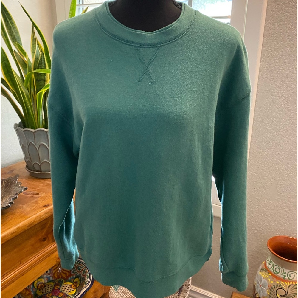 MADEWELL turquoise sweatshirt crew neck long sleeves size XS